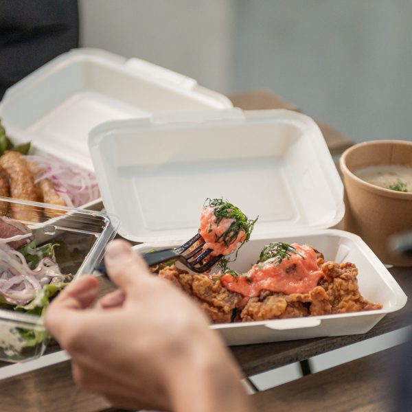A person having lunch at the table